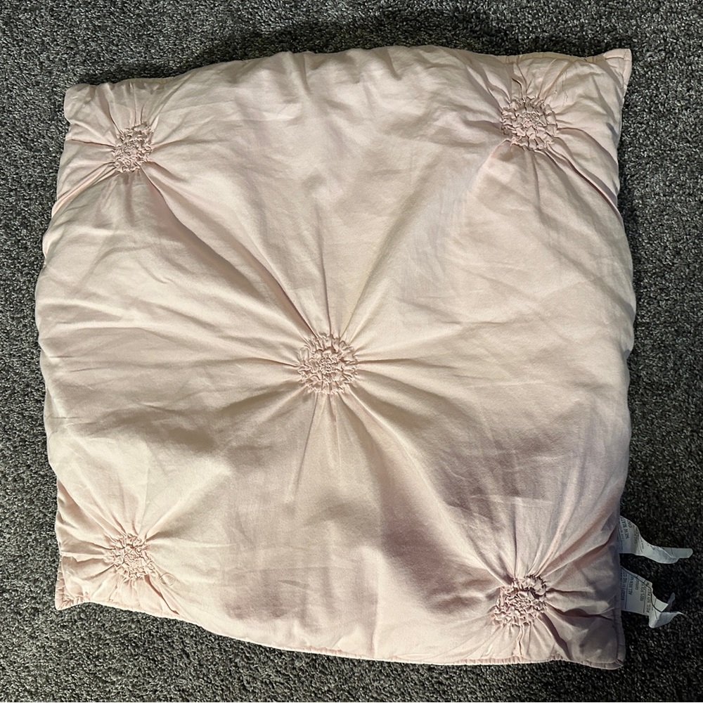 Ruched Rosette Euro Sham Cover - Picture 2 of 3